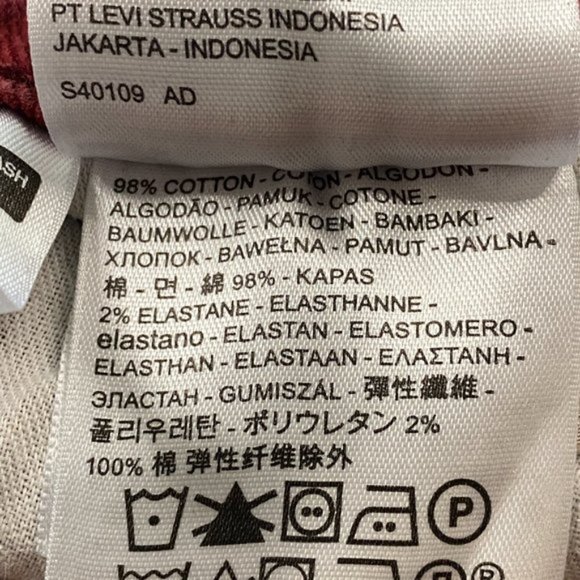 Men's Levi's 511 Classic Straight Leg Red  White Tab Premium Denim Jeans - Picture 5 of 10